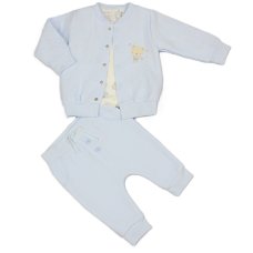 N14610: Baby Boys Quilted 3 Piece Outfit (0-9 Months)